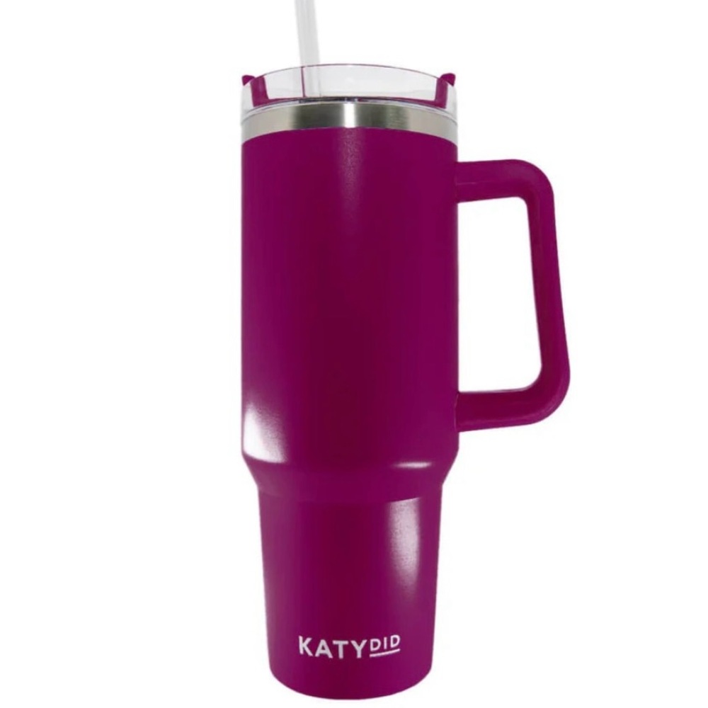 Katydid Vibrant Pink Tumbler with Handle